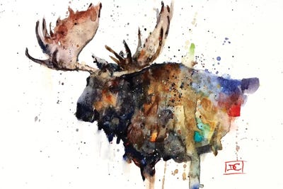 MOOSE in WINTER Watercolor Print Moose Art by Dean Crouser Moose Painting